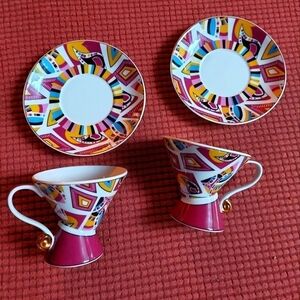 Vintage* Royal Elfreda (2) Asymmetrical Teacup & Saucer Sets